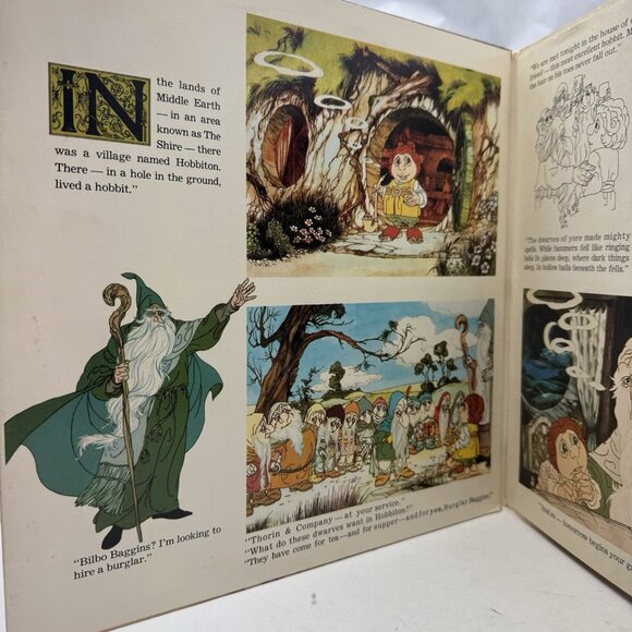 Vtg Rankin/Bass "THE HOBBIT" by J.R.R. Tolkien DISNEYLAND Vinyl Lp Record 3819 - Picture 7 of 8